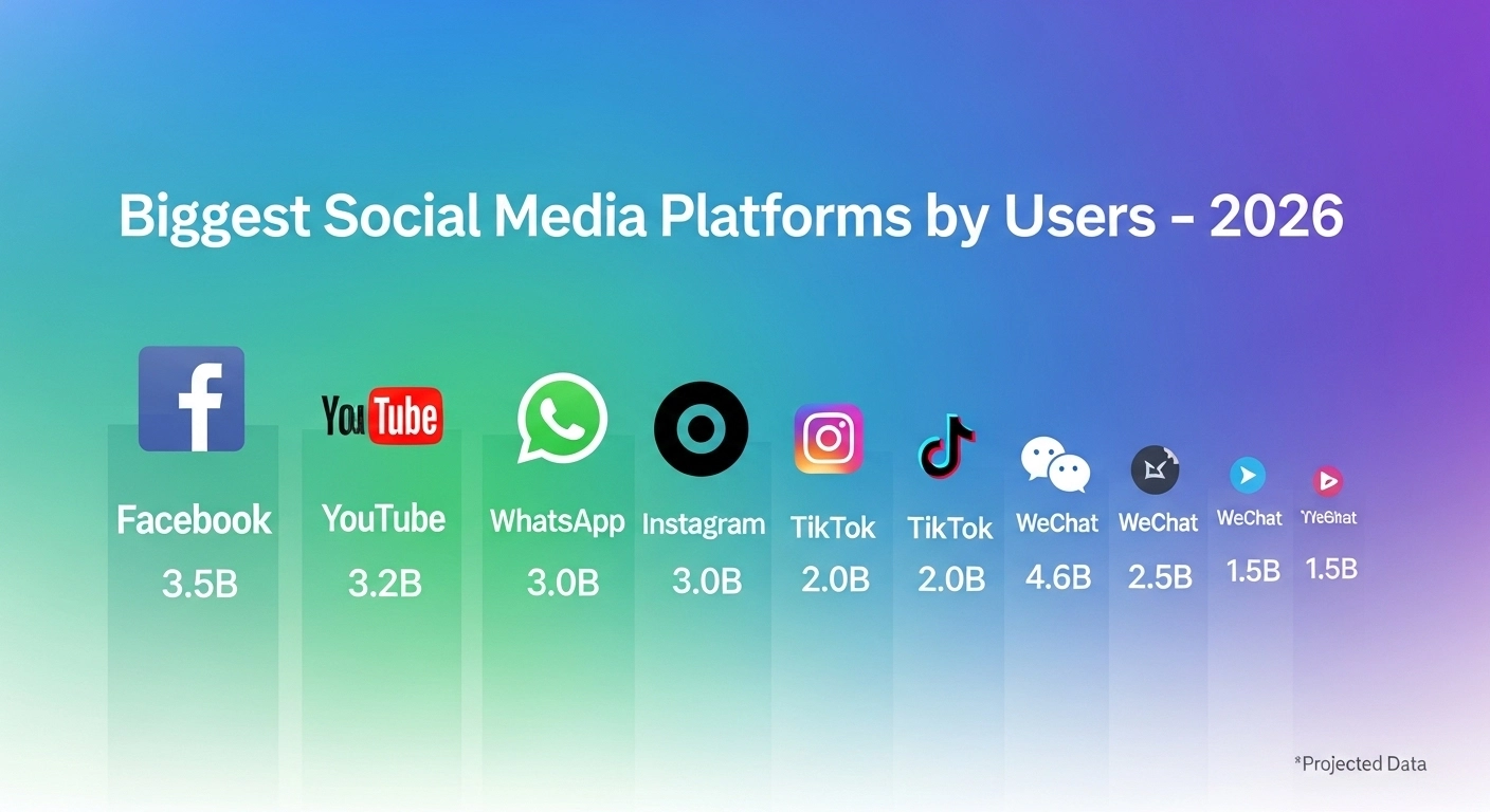 Biggest social media platforms by users 2026