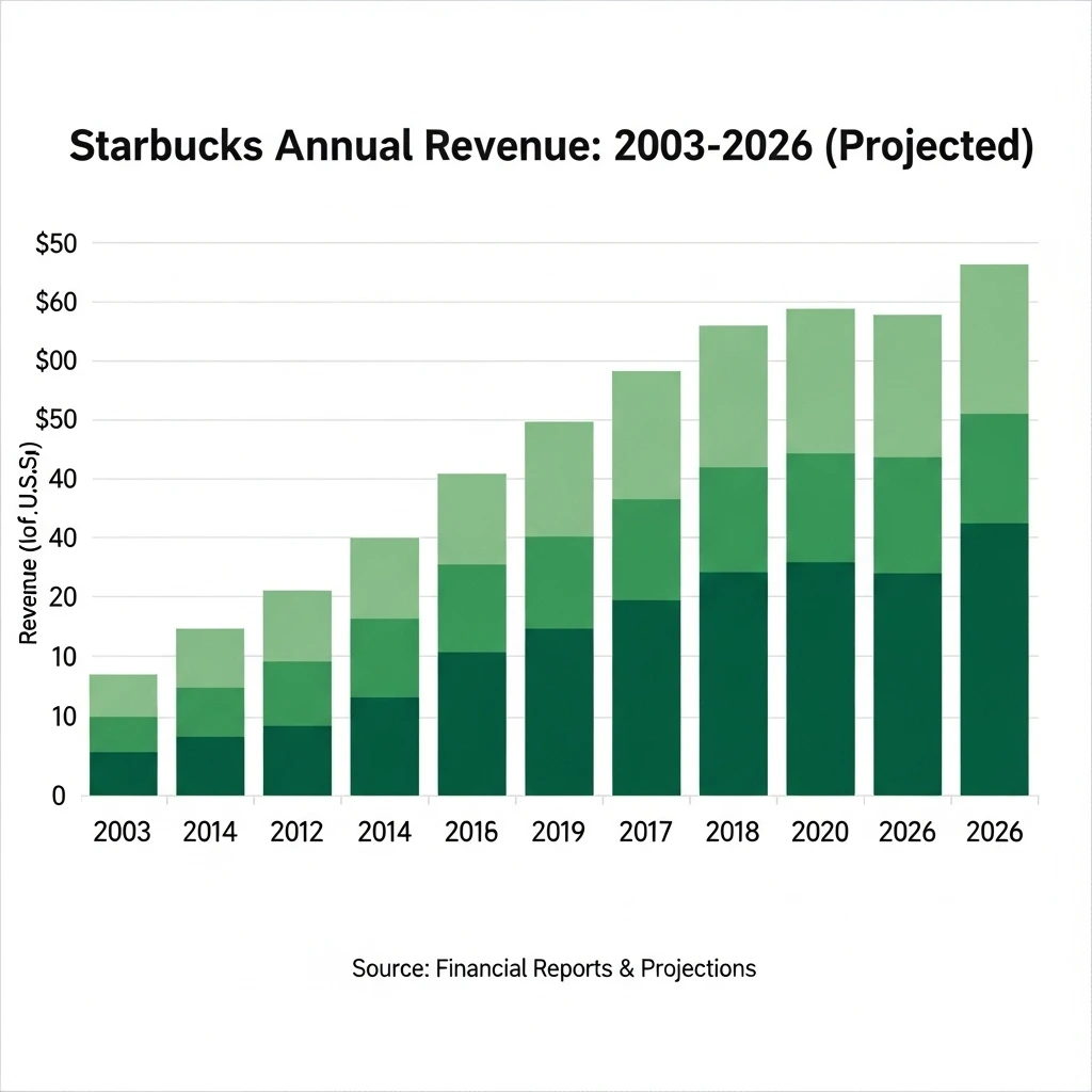 Starbucks Revenue 2003–2026 — Annual Sales Statistics & Facts