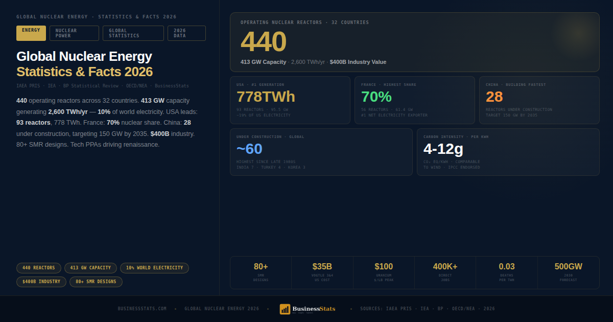 $400B Industry — Global Nuclear Energy Statistics & Facts 2026