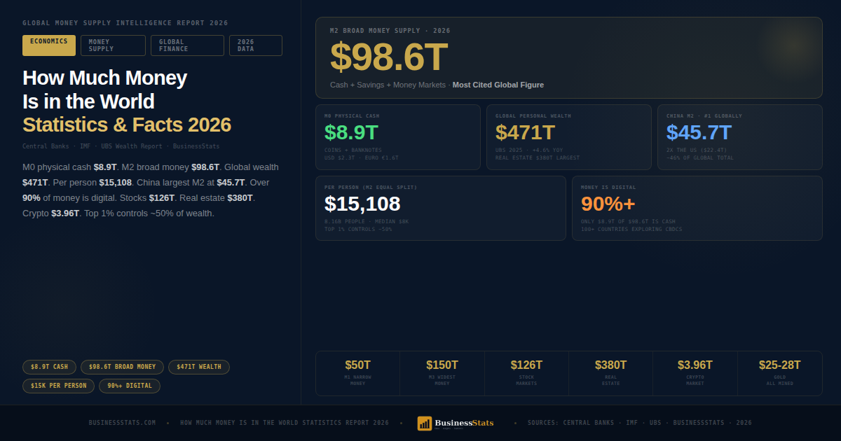 $98.6T Broad Money — How Much Money Is in the World 2026