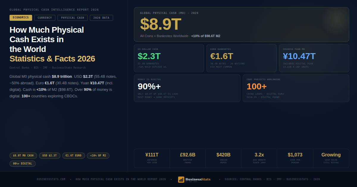 $8.9T Physical Cash — How Much Cash Exists in the World 2026