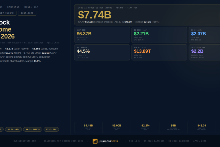 BlackRock Net Income 2026 ā $5.55B GAAP, $7.74B Adjusted 2025