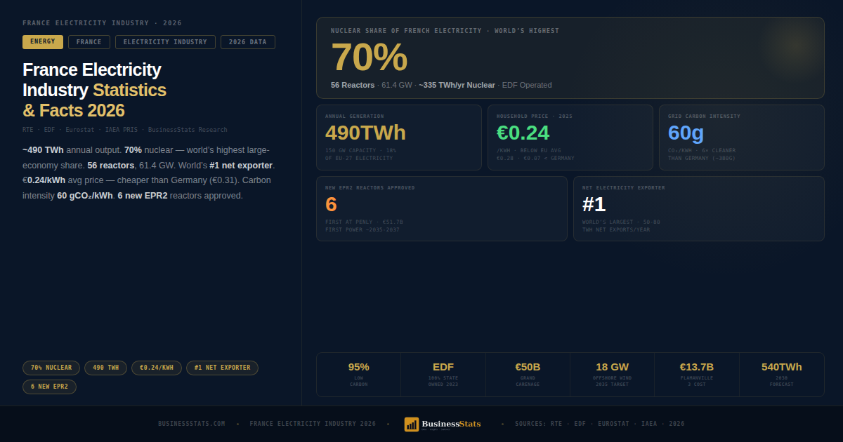 70% Nuclear — France Electricity Industry Statistics & Facts 2026