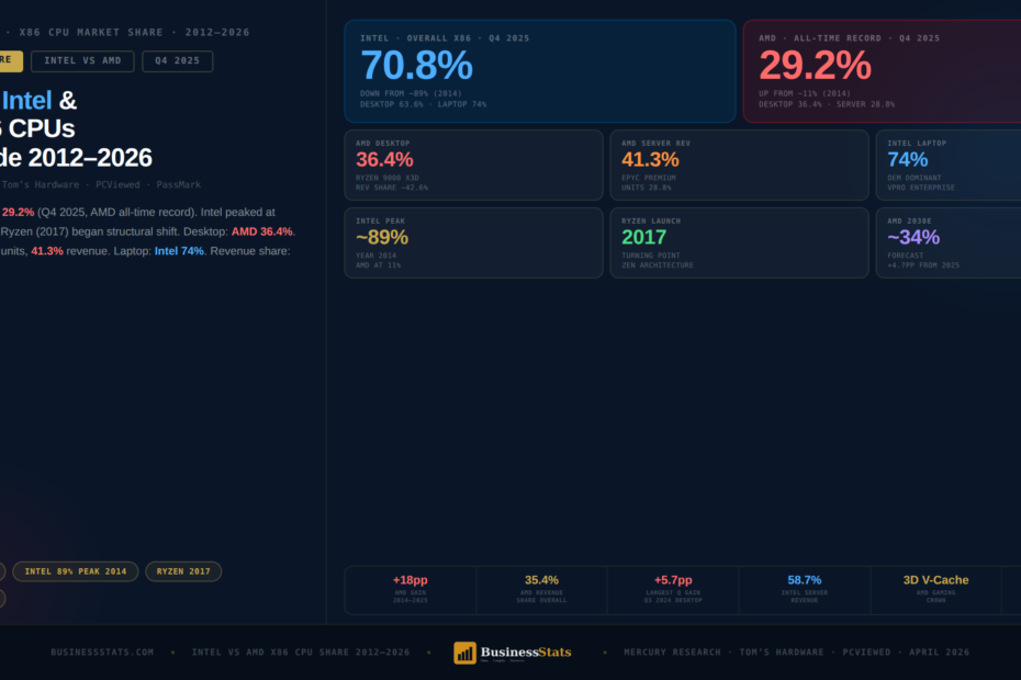 Intel vs AMD x86 CPU Market Share 2026